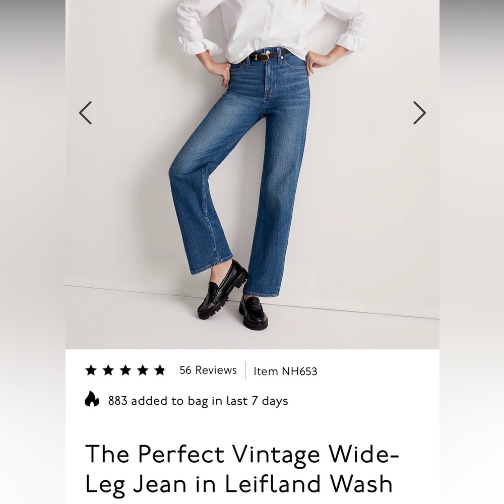 MADEWELL | The Perfect Vintage Wide-Leg Jean in Leifland Wash